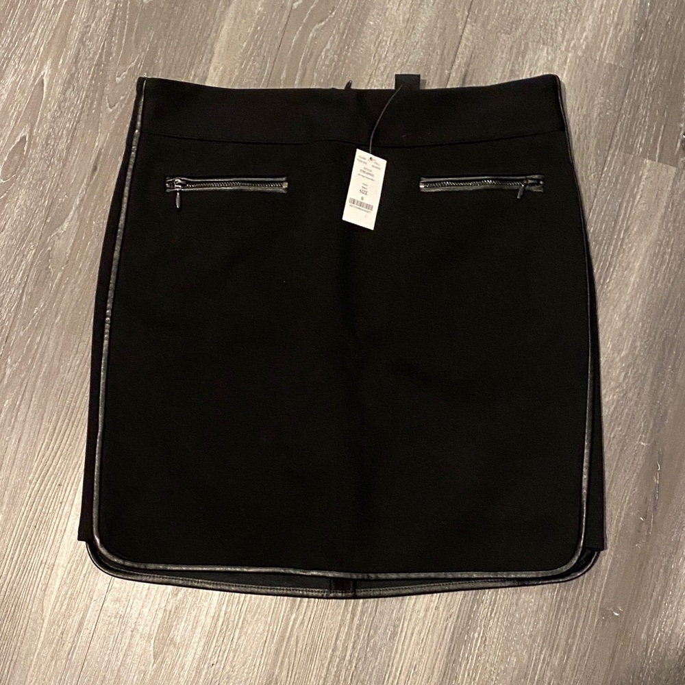 White House Black Market Black Pencil Skirt with Zipper Accents